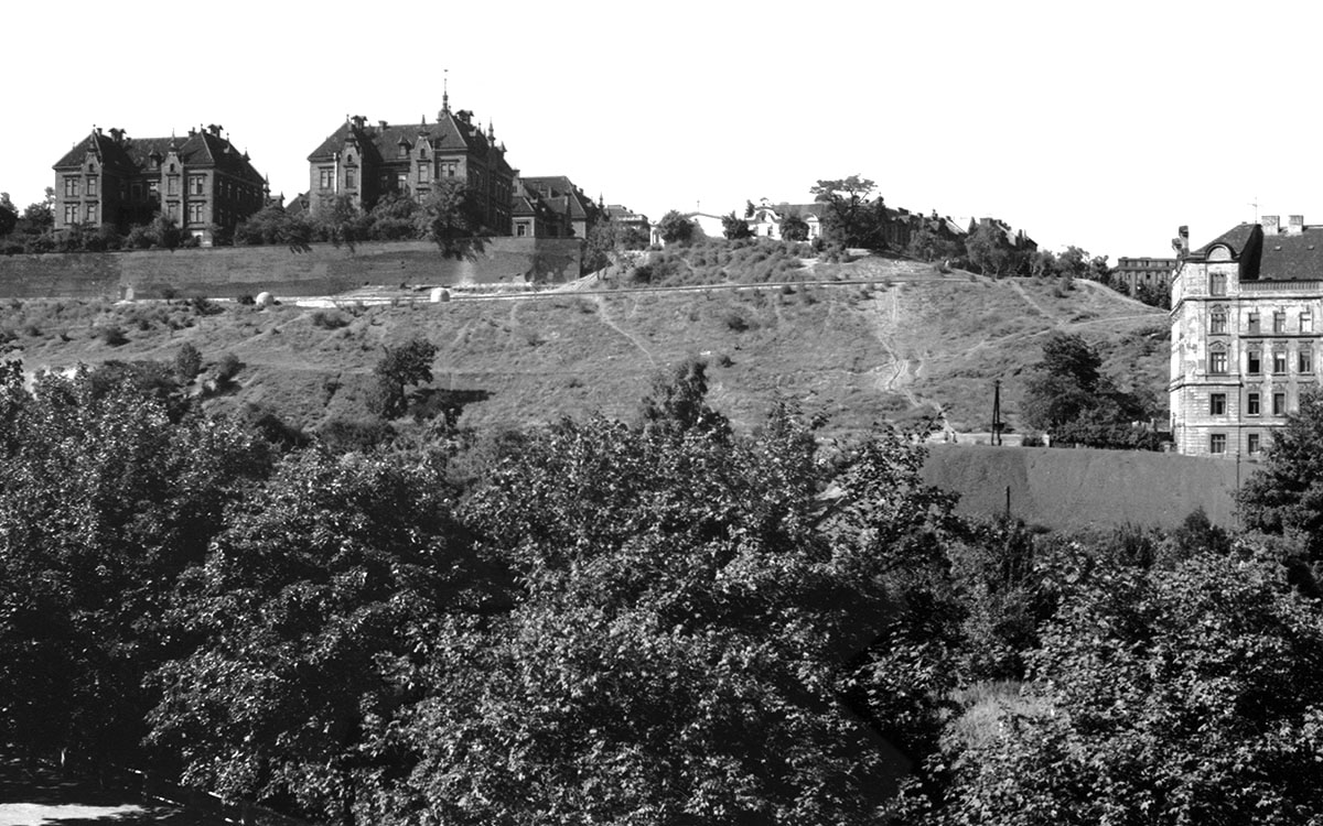 Praha 1962, pohled na severní část Nuselského údolí